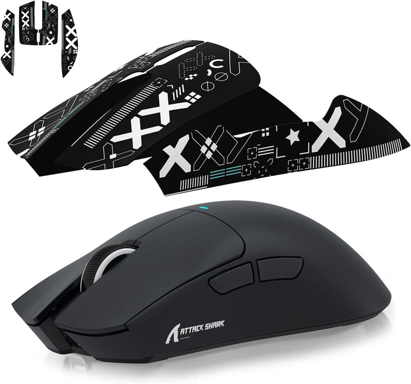 Magic-Refiner Attack Shark Gaming Mouse Anti-Slip Grip Tape, Compatible with Superlight Wireless pc Mouse,Sweat Resistant，Fine Feel,Cut to Fit，Cool Mouse Skins for Video Games/Office/Study(Black) - Image 2